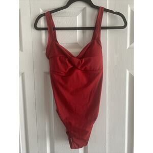 Cazini Women's 10 Red One Piece Swimsuit Beach Vacation Swim NEW